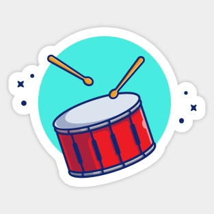 Drum Snare With Sticks Music Sticker